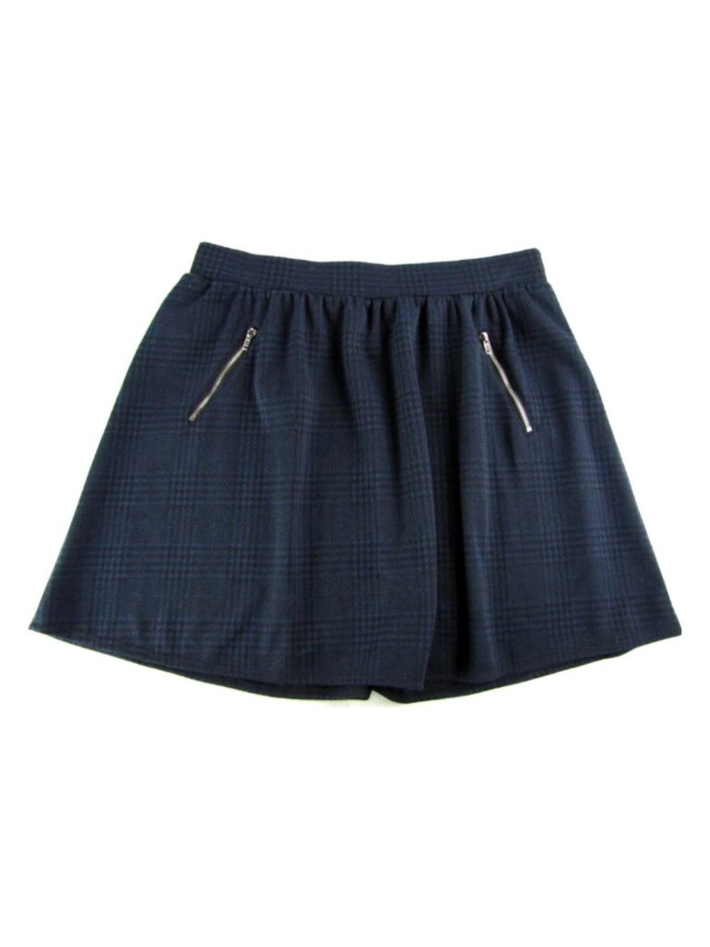 SALE! Plaid Flare Zippers Blue Short Mini Skirt